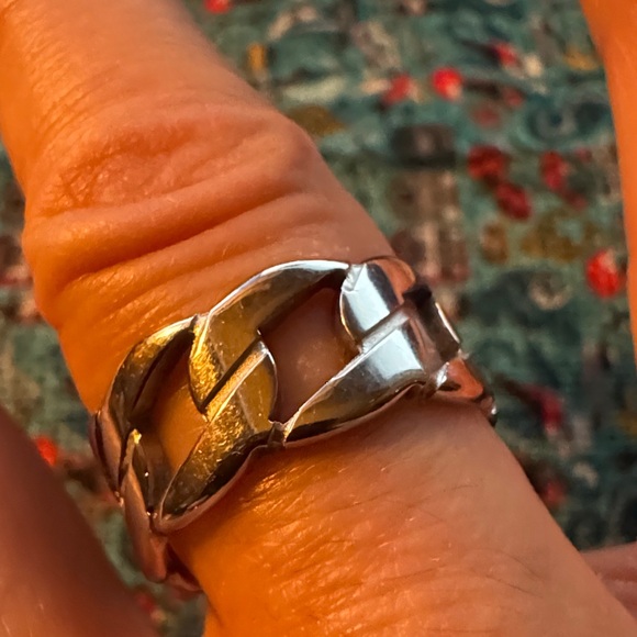 Silver Stainless Steel Chain-Link Ring - Picture 7 of 7